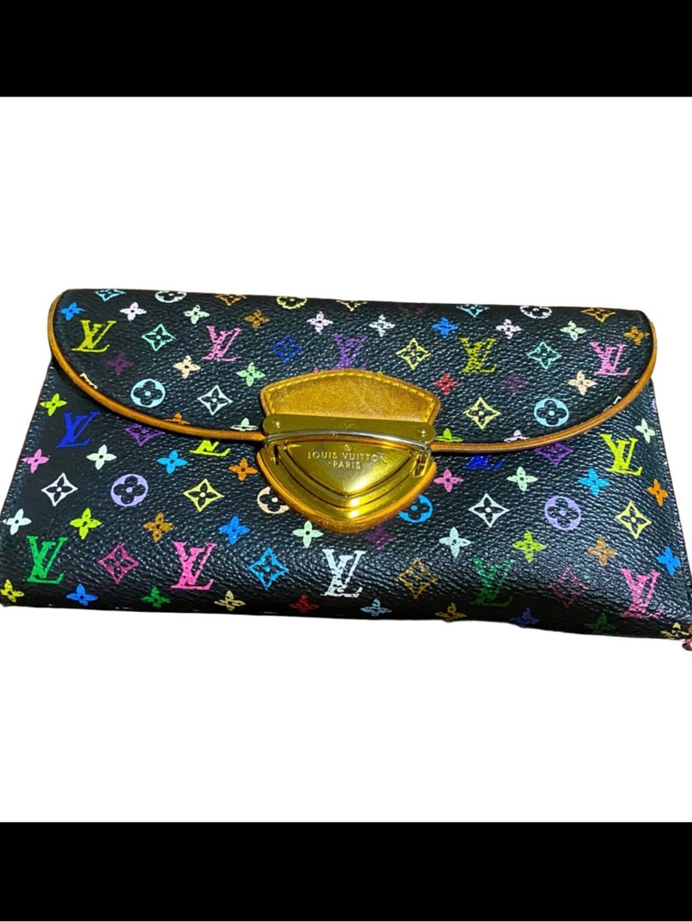 Louis Vuitton Murakami Eugenie Multicolor Trifold Long Wallet Pink